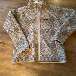 Columbia Cream and Gray Fleece Jacket